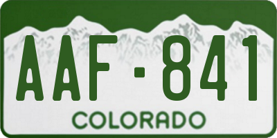 CO license plate AAF841