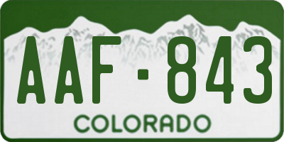 CO license plate AAF843