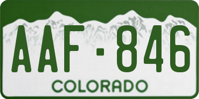 CO license plate AAF846
