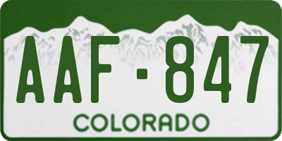 CO license plate AAF847