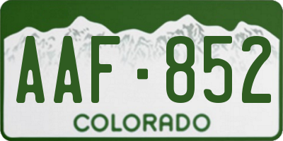 CO license plate AAF852