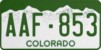 CO license plate AAF853
