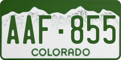CO license plate AAF855
