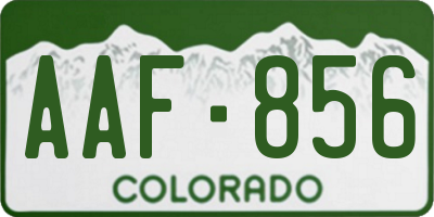 CO license plate AAF856