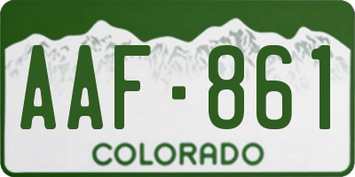 CO license plate AAF861