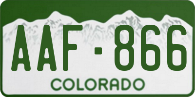 CO license plate AAF866
