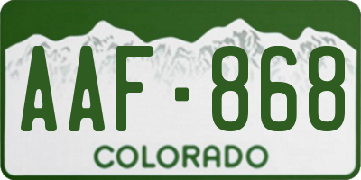 CO license plate AAF868