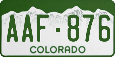 CO license plate AAF876