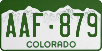 CO license plate AAF879