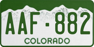 CO license plate AAF882