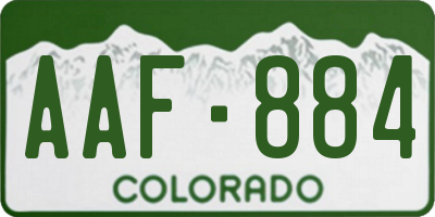 CO license plate AAF884