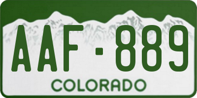 CO license plate AAF889