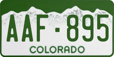 CO license plate AAF895