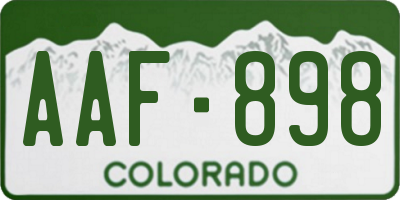 CO license plate AAF898
