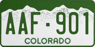 CO license plate AAF901