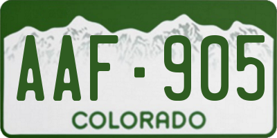 CO license plate AAF905