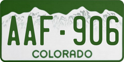 CO license plate AAF906