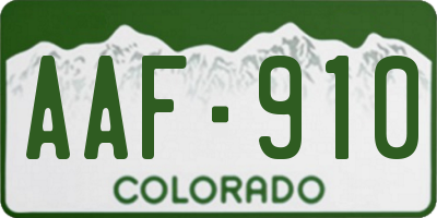 CO license plate AAF910