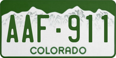 CO license plate AAF911