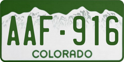 CO license plate AAF916