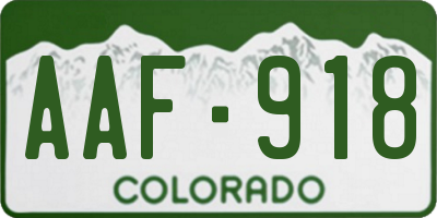 CO license plate AAF918