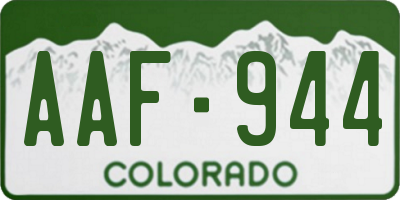 CO license plate AAF944