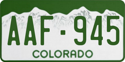 CO license plate AAF945
