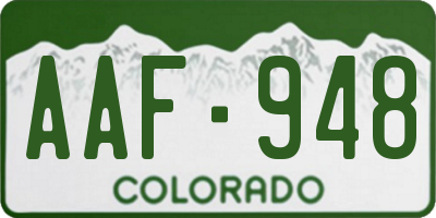 CO license plate AAF948