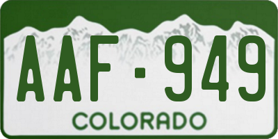 CO license plate AAF949
