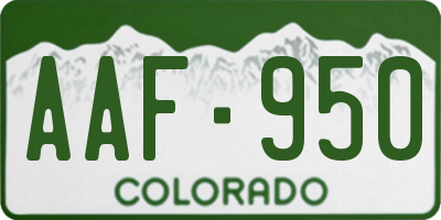CO license plate AAF950