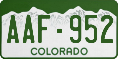 CO license plate AAF952