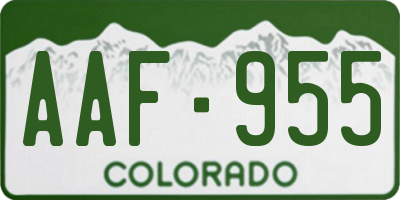 CO license plate AAF955