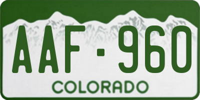 CO license plate AAF960