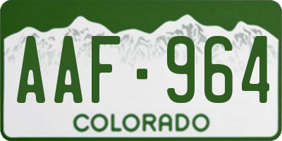 CO license plate AAF964