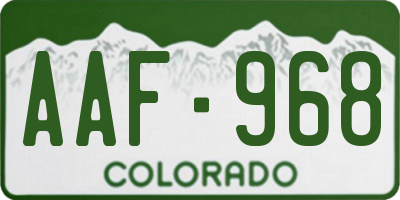 CO license plate AAF968