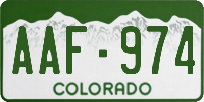 CO license plate AAF974