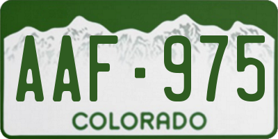 CO license plate AAF975