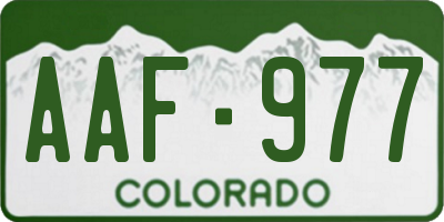 CO license plate AAF977