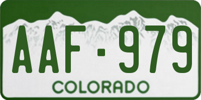 CO license plate AAF979