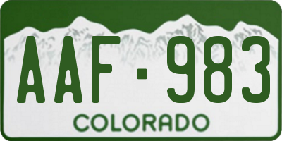 CO license plate AAF983