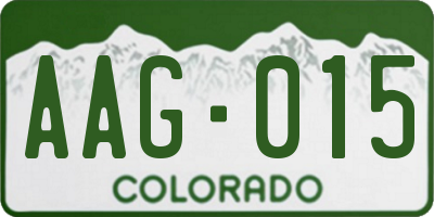CO license plate AAG015