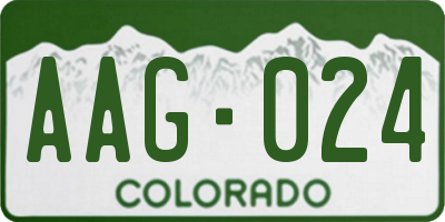 CO license plate AAG024