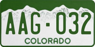 CO license plate AAG032