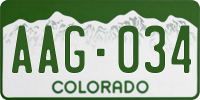 CO license plate AAG034