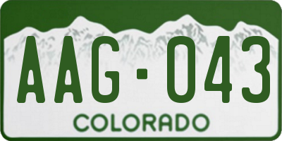 CO license plate AAG043