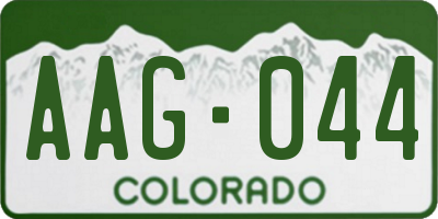 CO license plate AAG044