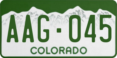 CO license plate AAG045