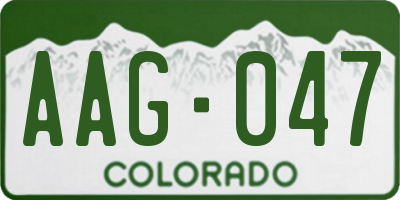 CO license plate AAG047