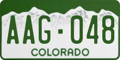 CO license plate AAG048