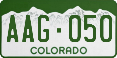 CO license plate AAG050